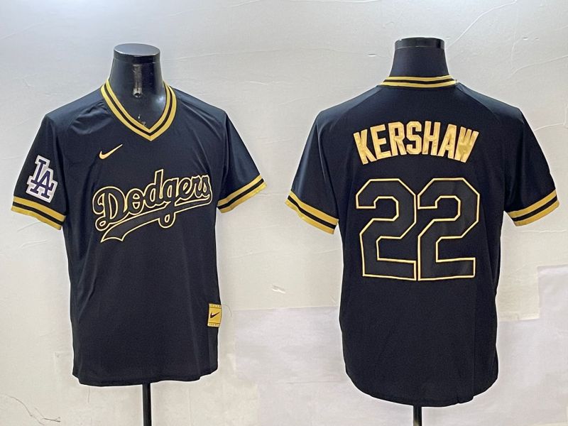 Men Los Angeles Dodgers #22 Kershaw Black Gold Game 2025 Nike MLB Jersey style 3258->los angeles dodgers->MLB Jersey